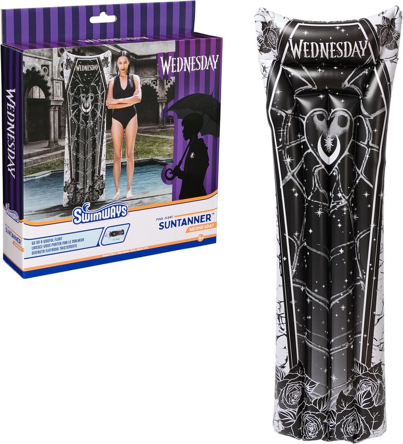 SwimWays Wednesday Swim Tube Pool Float, Inflatable Pool Floats & Kids Pool Toys, Swimming Pool Accessories & Beach Essentials for Teens Aged 14 & Up - Image 1